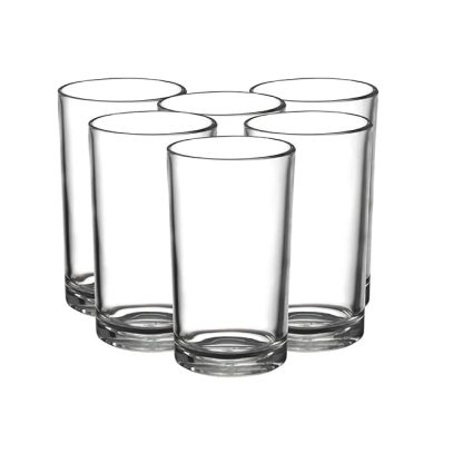 JLTShop CrystalClear Transparent Glass Set – 255 ml, Set of 6