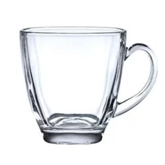 JLT Glass Square Tea Cups, Set of 6, 140ml Capacity