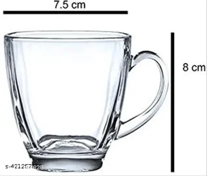 JLT Glass Square Tea Cups, Set of 6, 140ml Capacity